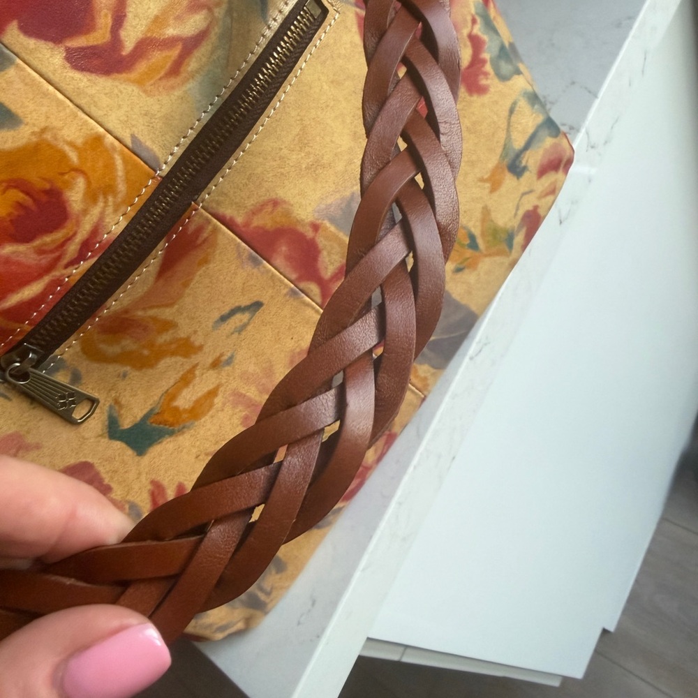 Patricia Nash Floral Metallic Gold Multicolor Braided-Handle Crossbody Bag - Picture 2 of 9